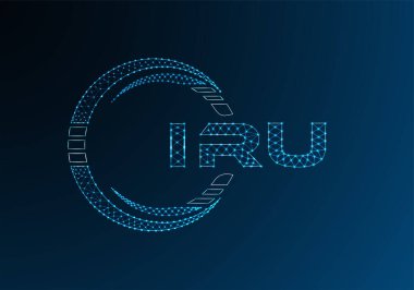 IRU düşük poli harfli logo vektör tasarımı. IRU alt polyester logo tasarımı. Düşük polyester logo.