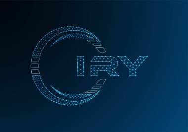 IRY düşük poli harfli logo vektör tasarımı. IRY düşük polyester logo tasarımı. Düşük polyester logo.