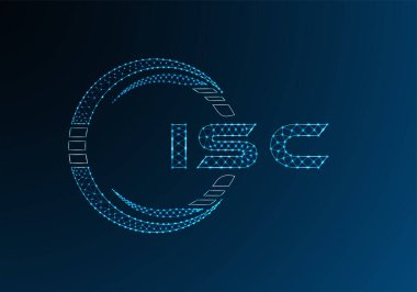 ISC düşük poli harfli logo vektör tasarımı. ISC düşük poli logo tasarımı. Düşük polyester logo.