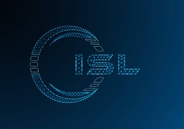 ISL düşük poli harfli logo vektör tasarımı. ISL düşük poli logo tasarımı. Düşük polyester logo.
