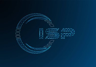 ISP düşük poli harfli logo vektör tasarımı. ISP düşük poli logo tasarımı. Düşük polyester logo.