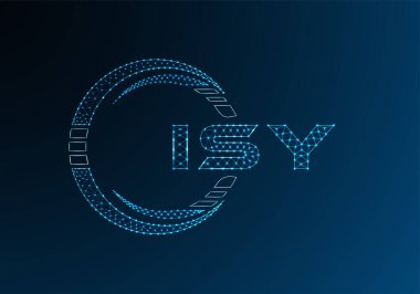 ISY düşük poli harfli logo vektör tasarımı. ISY düşük poli logo tasarımı. Düşük polyester logo.