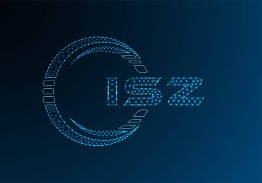 ISZ düşük poli harfli logo vektör tasarımı. ISZ düşük poli logo tasarımı. Düşük polyester logo.