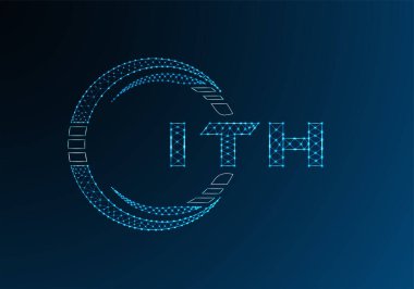 ITH düşük poli harfli logo vektör tasarımı. ITH düşük poli logo tasarımı. Düşük polyester logo.