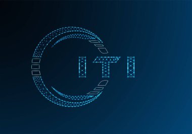 ITI düşük poli harfli logo vektör tasarımı. ITI düşük poli logo tasarımı. Düşük polyester logo.