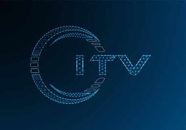 ITV düşük poli harfli logo vektör tasarımı. ITV düşük polyester logo tasarımı. Düşük polyester logo.