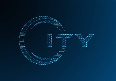 ITY düşük poli harfli logo vektör tasarımı. ITY düşük poli logo tasarımı. Düşük polyester logo.