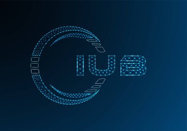 IUB düşük poli harfli logo vektör tasarımı. IUB düşük poli logo tasarımı. Düşük polyester logo.