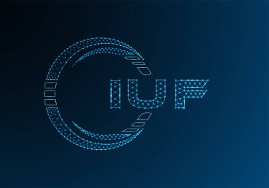 IUF düşük poli harfli logo vektör tasarımı. IUF düşük poli logo tasarımı. Düşük polyester logo.