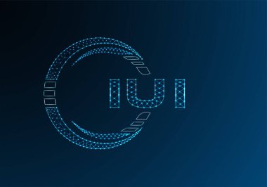 IUI düşük poli harfli logo vektör tasarımı. IUI düşük poli logo tasarımı. Düşük polyester logo.