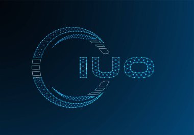 IUO düşük poli harfli logo vektör tasarımı. IUO düşük polyester logo tasarımı. Düşük polyester logo.