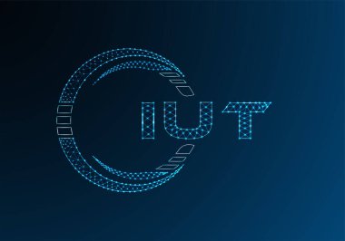 IUT düşük poli harfli logo vektör tasarımı. IUT alt poli logo tasarımı. Düşük polyester logo.