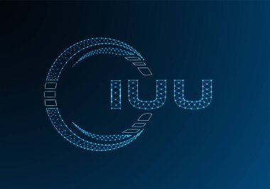 IUU düşük poli harfli logo vektör tasarımı. IUU düşük poli logo tasarımı. Düşük polyester logo.