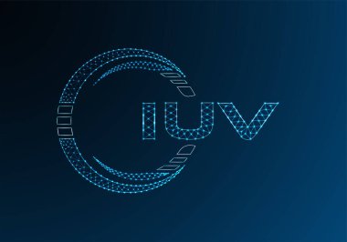 I.UV düşük poli harfli logo vektör tasarımı. IUV düşük polyester logo tasarımı. Düşük polyester logo.