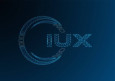 IUX düşük poli harfli logo vektör tasarımı. IUX düşük poli logo tasarımı. Düşük polyester logo.