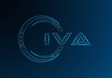 IVA düşük poli harfli logo vektör tasarımı. IVA düşük polyester logo tasarımı. Düşük polyester logo.