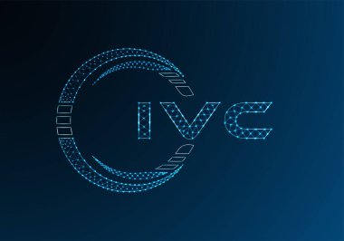 IVC düşük poli harfli logo vektör tasarımı. IVC düşük polyester logo tasarımı. Düşük polyester logo.