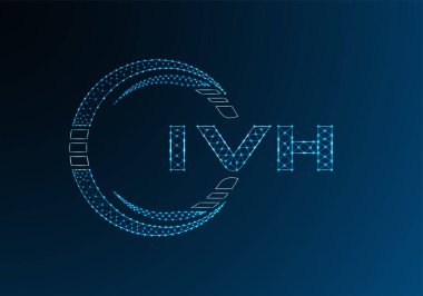 IVH düşük poli harfli logo vektör tasarımı. IVH düşük poli logo tasarımı. Düşük polyester logo.