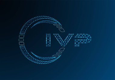 IVP düşük poli harfli logo vektör tasarımı. IVP düşük polyester logo tasarımı. Düşük polyester logo.