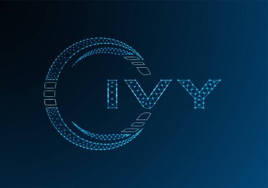 IVY düşük poli harfli logo vektör tasarımı. IVY düşük polyester logo tasarımı. Düşük polyester logo.