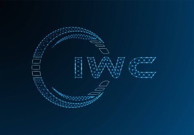 IWC düşük poli harfli logo vektör tasarımı. IWC düşük polyester logo tasarımı. Düşük polyester logo.