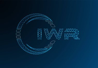 IWR düşük poli harfli logo vektör tasarımı. IWR düşük polyester logo tasarımı. Düşük polyester logo.