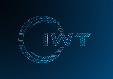 IWT düşük poli harfli logo vektör tasarımı. IWT düşük polyester logo tasarımı. Düşük polyester logo.