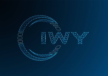 IWY düşük poli harfli logo vektör tasarımı. IWY düşük polyester logo tasarımı. Düşük polyester logo.