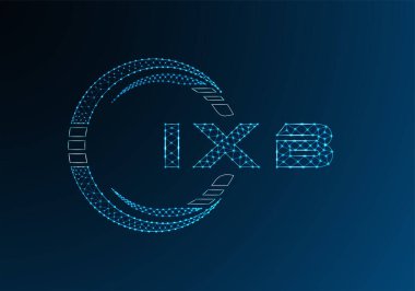 IXB düşük poli harfli logo vektör tasarımı. IXB düşük poli logo tasarımı. Düşük polyester logo.