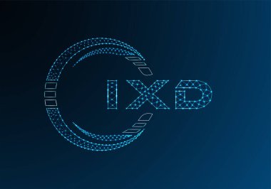 IXD düşük poli harfli logo vektör tasarımı. IXD düşük poli logo tasarımı. Düşük polyester logo.