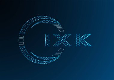 IXK düşük poli harfli logo vektör tasarımı. IXK düşük poli logo tasarımı. Düşük polyester logo.