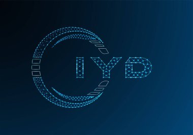 IYD düşük poli harfli logo vektör tasarımı. IYD düşük polyester logo tasarımı. Düşük polyester logo.