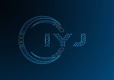 IYJ düşük poli harfli logo vektör tasarımı. IYJ düşük polyester logo tasarımı. Düşük polyester logo.