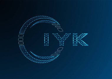 IYK düşük poli harfli logo vektör tasarımı. IYK düşük poli logo tasarımı. Düşük polyester logo.