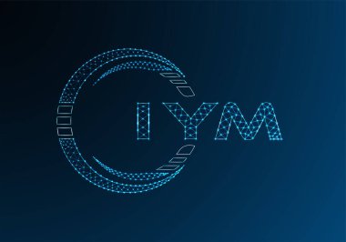 IYM düşük poli harfli logo vektör tasarımı. IYM düşük poli logo tasarımı. Düşük polyester logo.