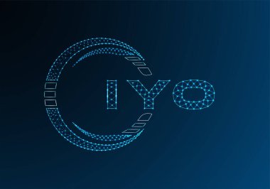 IYO düşük poli harfli logo vektör tasarımı. IYO düşük polyester logo tasarımı. Düşük polyester logo.