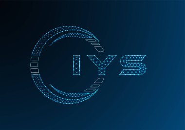 IYS düşük poli harfli logo vektör tasarımı. IYS düşük poli logo tasarımı. Düşük polyester logo.