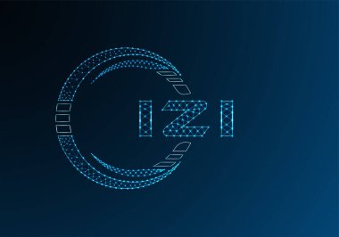 IZI düşük poli harfli logo vektör tasarımı. IZI düşük polyester logo tasarımı. Düşük polyester logo.