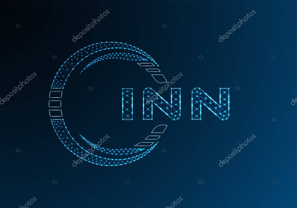 INN low poly letter logo vector design. INN lower poly logo design. Low poly logo.