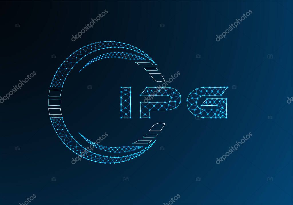 IPG low poly letter logo vector design. IPG lower poly logo design. Low poly logo.