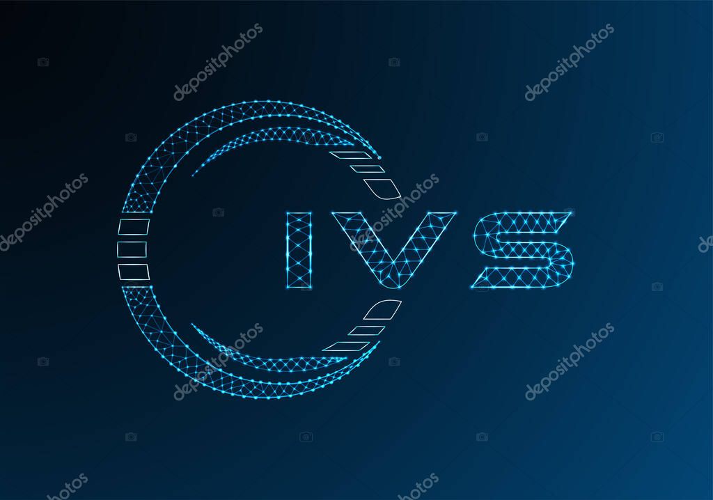 IVS low poly letter logo vector design. IVS lower poly logo design. Low poly logo.