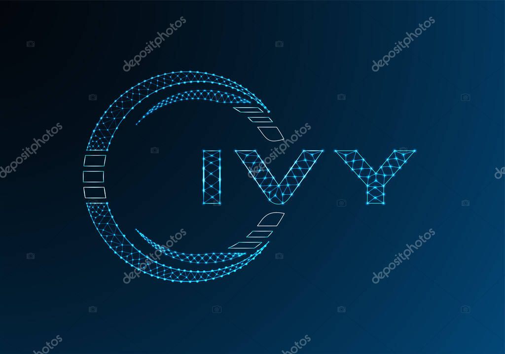 IVY low poly letter logo vector design. IVY lower poly logo design. Low poly logo.