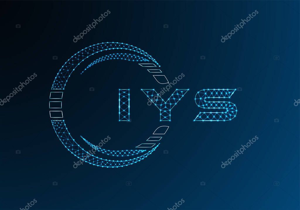 IYS low poly letter logo vector design. IYS lower poly logo design. Low poly logo.