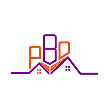PBO Real State logo tasarımı, PBO basit ve modern logo. PBO lüks alfabe tasarımı  