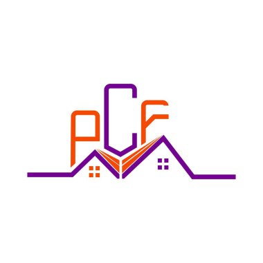 PCF Real State logo tasarımı, PCF basit ve modern logo. PCF lüks alfabe tasarımı  