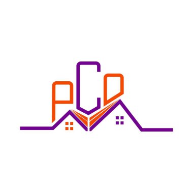 PCO Real State logo tasarımı, PCO basit ve modern logo. PCO lüks alfabe tasarımı  