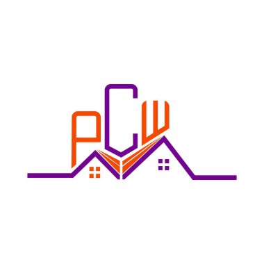 PCW Real State logo tasarımı, PCW basit ve modern logo. PCW lüks alfabe tasarımı  