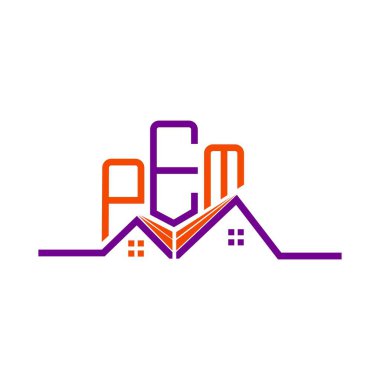 PEM Real State logo tasarımı, PEM basit ve modern logo. PEM lüks alfabe tasarımı  