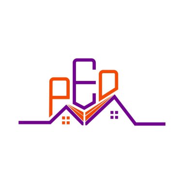 PEO Real State logo tasarımı, PEO basit ve modern logo. PEO lüks alfabe tasarımı  