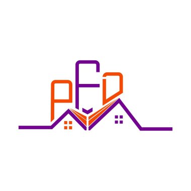 PFD Real State logo tasarımı, PFD basit ve modern logo. PFD lüks alfabe tasarımı  